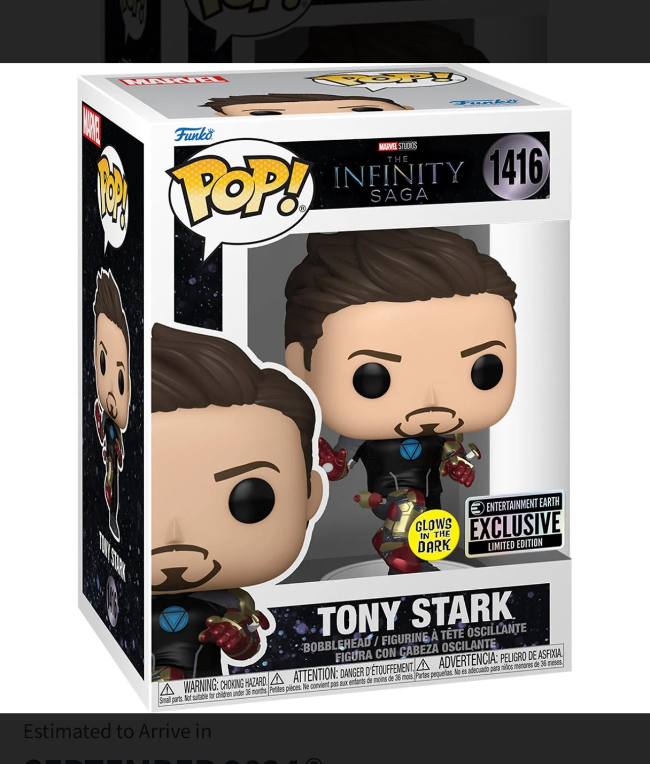 Funko Pop! Iron Man 3 Tony Stark (Suit-Up Glow) #1416 (Exclusive)